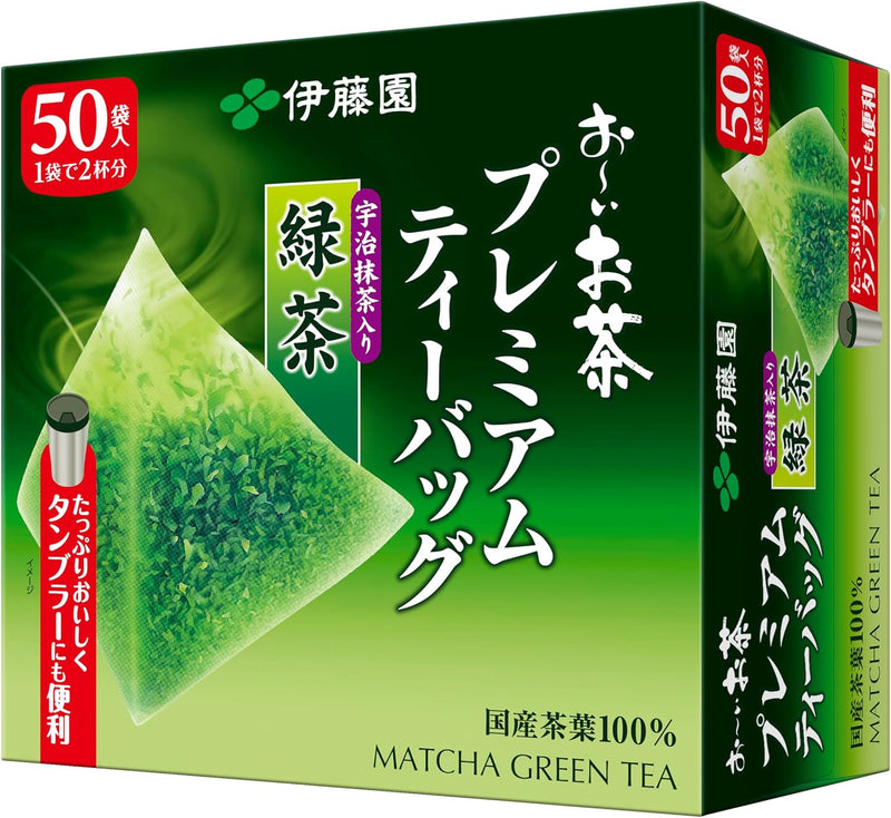 Ito En Oi Ocha Premium Green Tea Bags with Uji Matcha (50 Bags) - 100% Imported from Japan