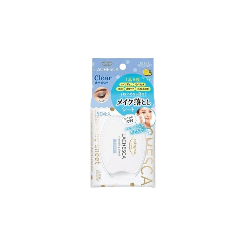 Softymo Lachesca Water Cleansing Sheet Clear, makeup wipes (50 sheets)